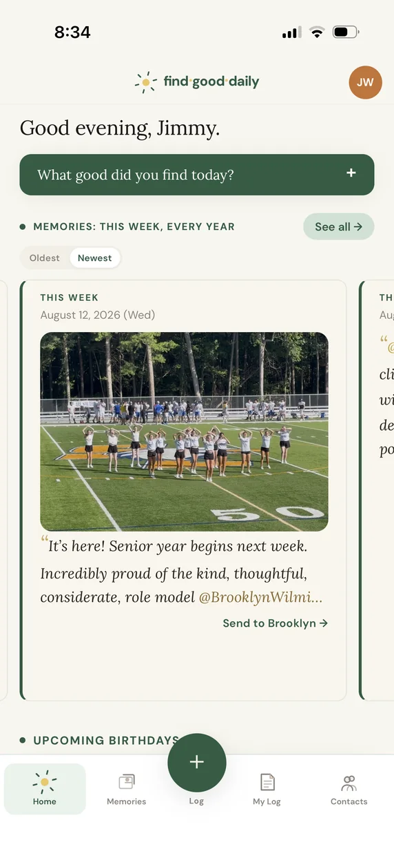 A logged moment about a daughter starting senior year