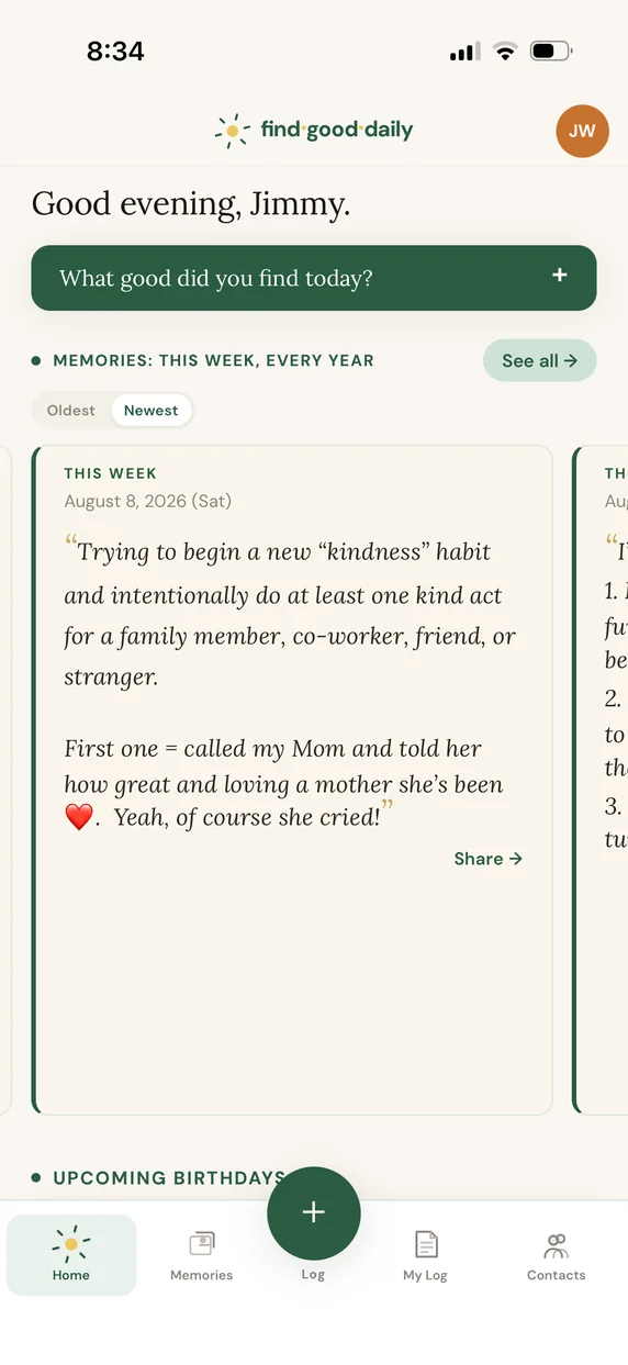A logged moment about starting a kindness habit