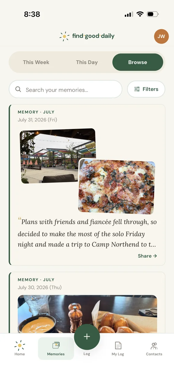 A logged moment about a solo Friday night